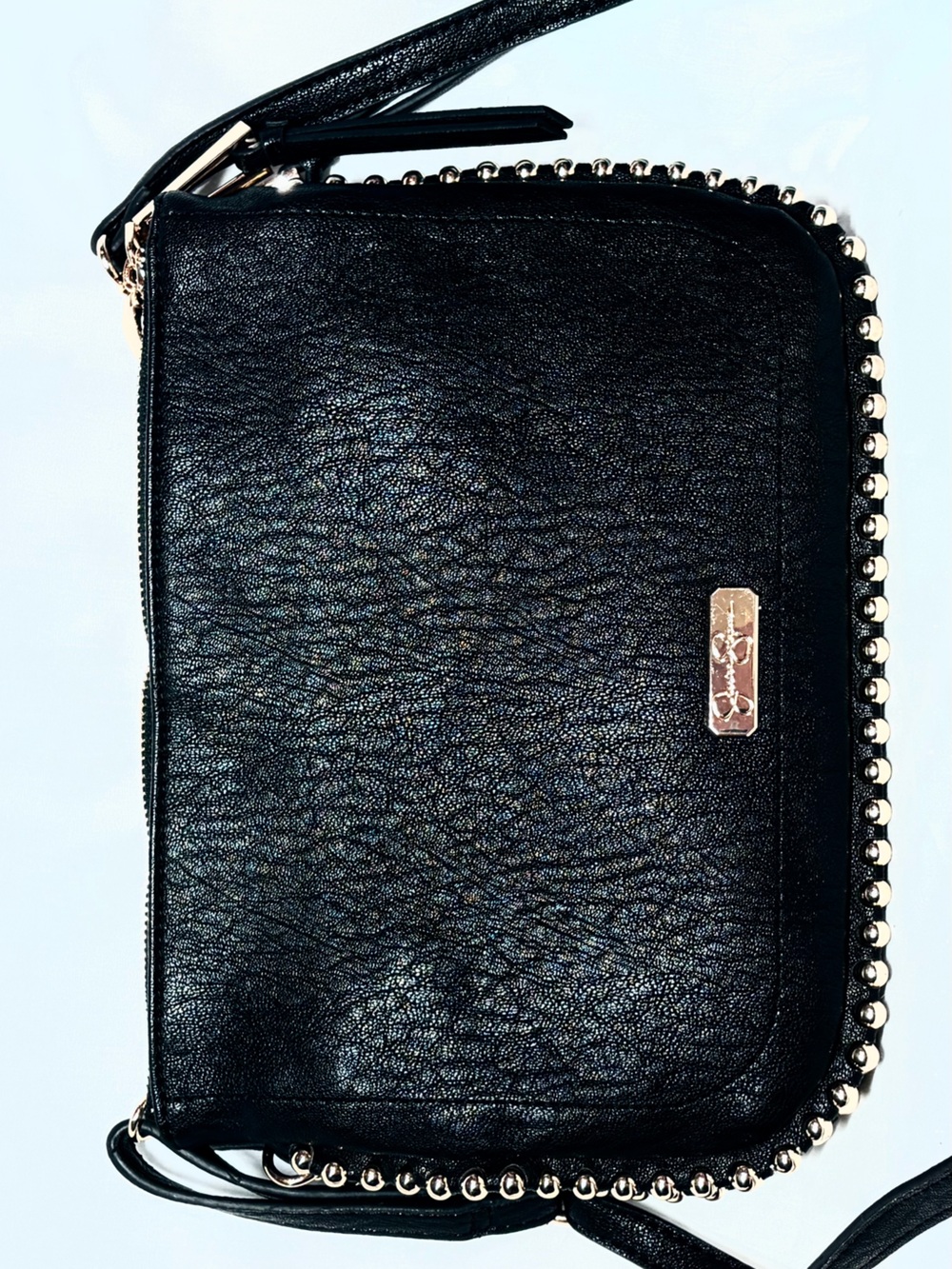 Jessica Simpson Black and White Leopard-Print Crossbody Interior